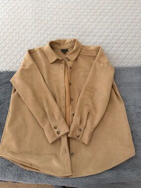 J. Jill Tan Sueded Button-Up Shacket